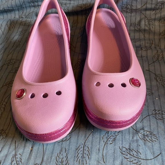 Crocs genna 2 glitter band slingback with fixed gem jibbitz junior 6 womens 7 - Picture 3 of 6